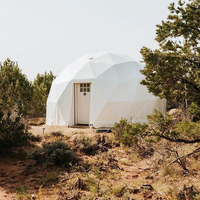 Tente dôme de luxe écologique pour hôtel en plein air de 7 m, glamping avec salle de bain, garantie 1 an, couverture en polyester doublement enduit de PVC