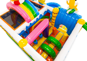 Château gonflable à thème tropical, <span class=keywords><strong>toboggan</strong></span> et <span class=keywords><strong>piscine</strong></span> aquatique combinés, bâche en PVC de 0,55 mm pour la location <span class=keywords><strong>d</strong></span>'événements pour enfants OEM ODM - Product Image 4