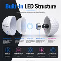 Balles de golf LED XJT super lumineuses qui brillent dans le noir pour l'entraînement nocturne, vente en gros, logo personnalisé, usine, en vrac
