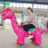 Trottinette Dinosaure Animatronique Personnalisable, Dinosaure Interactif à Chevaucher pour Centre Commercial