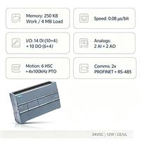 SIMATIC S7-1200 CPU 1217C DC/DC/DC 6ES7217-1AG40-0XB0 14DI 10DO 2AI 2AO PROFINET