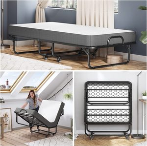 <span class=keywords><strong>Lit</strong></span> pliant gain de place avec matelas, <span class=keywords><strong>lit</strong></span> d'appoint pliable avec roulettes, <span class=keywords><strong>lit</strong></span> pliant portable en métal pour le repos au bureau - Product Image 5