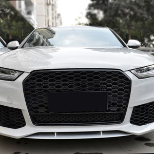 Griglia Anteriore Nera Lucida Stile RS6 C7.5 a Nido d'Ape con Logo Quattro per <span class=keywords><strong>Audi</strong></span> <span class=keywords><strong>A6</strong></span> S6 C7.5 2016 2017 <span class=keywords><strong>2018</strong></span> - Product Image 6