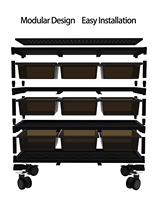 Armoire d'élevage empilable en aluminium pour reptiles avec bacs transparents pour serpent, lézard léopard, éleveur commercial