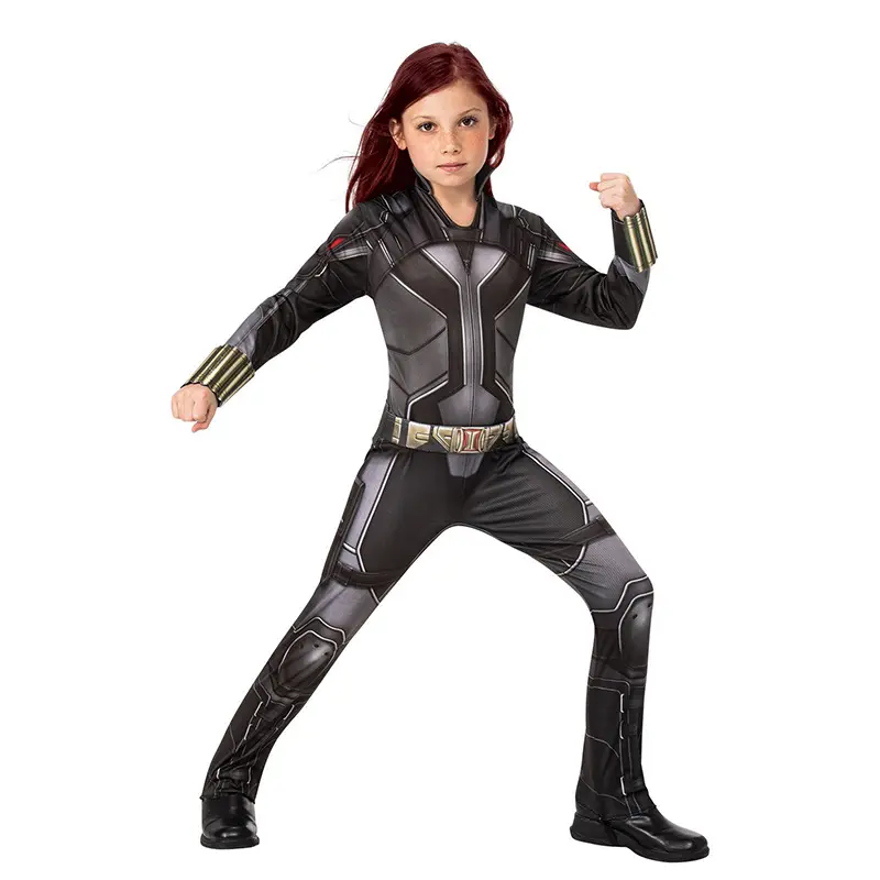 High Quality Halloween Party Role Play Black Widow Kids Girls Games Superhero Cosplay Costumes