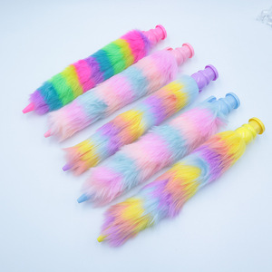 Simpatica Penna a Sfera in Plastica con Orecchie di Coniglio in Paillettes, Penna Creativa Colorata Tie-Dye per Studentesse, Antistress - Product Image 4