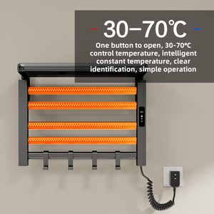 Badkameraccessoires Ruimtebesparende aluminium handdoekdroger Intelligente handdoekverwarmer met timer Wandmontage - Product Image 3