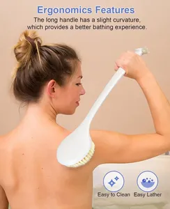 Wholesale <b>Back</b> Scrubber Shower <b>Brush</b> with Long Handle Scrubbers for Men and Women Bath Soft Bristle - Product Image 4