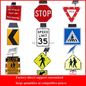 Letreros de ciudad LED solares personalizados de fábrica, tablero de entrada de prohibición, letreros de construcción LED solares, señales de advertencia de tráfico - Product Image 6
