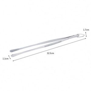 12 Inch Extra Long Dessert Decorating Tweezer Stainless Steel Steak <b>Clip</b> BBQ Chef Cooking Tweezers Tongs with <b>Hooks</b> - Product Image 5