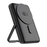 Produits les plus vendus 2026 – Batterie externe magnétique sans fil ultra-mince portable 10000 mAh avec support de téléphone 5000 mAh
