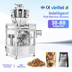Máquina de Envasado Rotativa Totalmente Automática con Certificado CE, Máquina de Llenado y Sellado de Bolsas Preformadas con Pesadora de 10 Cabezas para Alimento para Perros - Product Image 1