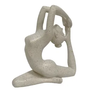 사암 수지 공예 요가 레이디 동상 명상 악센트 선반 홈 오피스 작은 미적 선 테이블 장식 조각