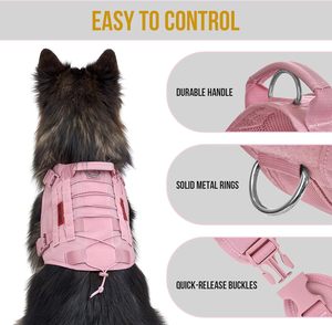 Màu Hồng s-kích thước có thể điều chỉnh con chó khai thác vest no-kéo dịch vụ con chó bánh với móc vòng bảng cho đi bộ đường dài Đào Tạo - Product Image 5