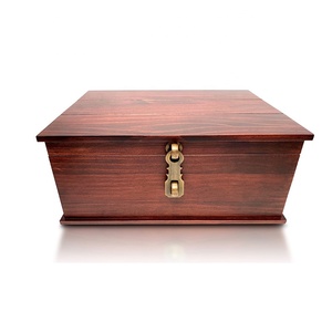 Decorative box for Home or Office with Hinged Lid Wooden Storage Cube with Lid