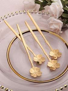 ชุดเครื่องใช้บนโต๊ะอาหารสีทองเงางามสำหรับงานแต่งงานชุดเครื่องใช้บนโต๊ะอาหารสุดหรู - Product Image 4