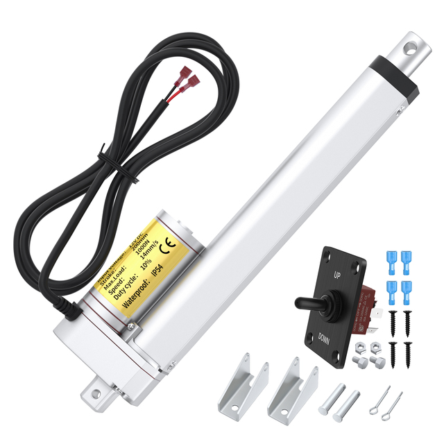 Mini Electric Linear Actuator 1000N 100KG High Torque 200mm Stroke 12V/24V DC Motor Linear Actuator for Compact Spaces