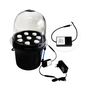 Container hydroponic 8 net cup Mist Propagator Aeroponic bucket with cycle timer nursery pot with dome