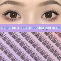 Cils artificiels en gros sur mesure 0,07 mm, courbure C, naturels, sans colle, faciles à retirer, effet sirène, pour yeux sensibles