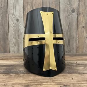 Casque d'armure médiévale traditionnel en acier plaqué, durable, pour chevalier, idéal pour événements historiques et décoration de costumes - Product Image 1