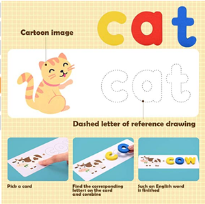 <span class=keywords><strong>Gioco</strong></span> di Abbinamento Lettere, Giocattoli per l'Apprendimento dell'Ortografia e della Scrittura per Prescuola e Asilo, Giochi di Abbinamento con Lettere dell'Alfabeto e Parole Visive - Product Image 6