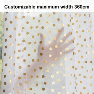 Tela de Cortina Transparente Moderna de Lujo con Estampado Jacquard de Puntos Dorados, Poliéster Anti-UV, Filtrado de Luz, Tela de Cortina Personalizada para Decoración del Hogar - Product Image 1