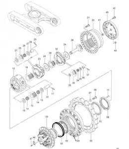 Pièces de rechange d'excavateur ZX230 ZX240 Belparts accessoires de moteur de voyage 9181678 9233689 9195448 9233690