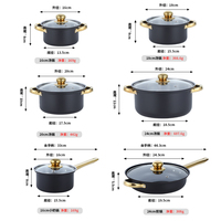 Batterie de Cuisine en Acier Inoxydable Noire – 12 Pièces – Casseroles, Marmites et Poêle
