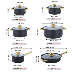 طقم أواني طهي ستانلس ستيل أسود 12 قطعة: أواني طهي ومقلاة - Product Image 4