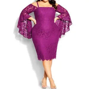 YUNNES Spaghetti Slip Violet Dentelle Plus La Taille Femmes Cocktail Robes De Mariée Élégantes Pour La Mariée