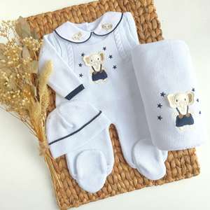 Kaiyue Personnalisation Première Tenue Nouveau-né Ensemble Pull Tricoté Bébé Vêtements Tricotés Grenouillères Tricotées Éléphant - Product Image 4