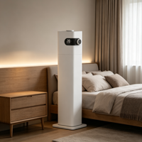 Humidificateur d'air intelligent de type sol, grand réservoir d'eau de 8,5 L, écran numérique, régulation de la brume à 6 vitesses, lampe UV de stérilisation, hydratant
