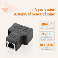 Répartiteur RJ45 vers 2 femelles STP 8P8C Adaptateur Ethernet en Y nickelé pour la commutation d'ordinateur portable de pièce à pièce et l'extension de câble réseau
