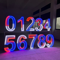 Sin Pedido Mínimo, Letras LED Gigantes de Metal IP65 Resistentes al Agua de 3, 4 y 5 Pies, Juego Completo de Números del 0 al 9, para Publicidad, Fiestas y Decoración de Bodas