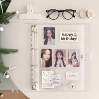 Classeur à anneaux transparent A4 à 4 trous, couverture en PVC pour carnet, journal, classeur de budget, dossier à feuilles mobiles