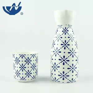 Giá Rẻ Đồ Đá Màu Xanh Và Trắng Sake Ly Rượu Vang Đặt Gốm Nhật Bản Sake Set