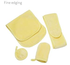 4 Pcs/Set Set de chiffons démaquillants réutilisables Serviette de nettoyage du visage Lingettes lavables en microfibre Gants nettoyants pour le visage - Product Image 3