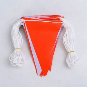 Factory Direct Sale Custom Orange Bunting Pvc Vinyl 45 <b>Flags</b> Safety Pennant String <b>Flag</b> with Reflective Lattice Strip - Product Image 6