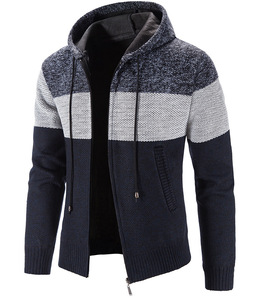 Cardigan à capuche pour <span class=keywords><strong>homme</strong></span> 2026, style patchwork coloré, décontracté et confortable, avec fermeture éclair, chaud, taille <span class=keywords><strong>3XL</strong></span> - Product Image 6
