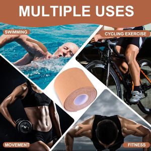 Fita atlética sem cortes superior elástica do Kinesiology Fita hipoalergênica do esporte do algodão para o apoio comum do alívio de dores do músculo - Product Image 6