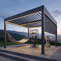 Pergola bioclimatique en aluminium à lames orientables, design moderne, pavillon motorisé pour l'extérieur