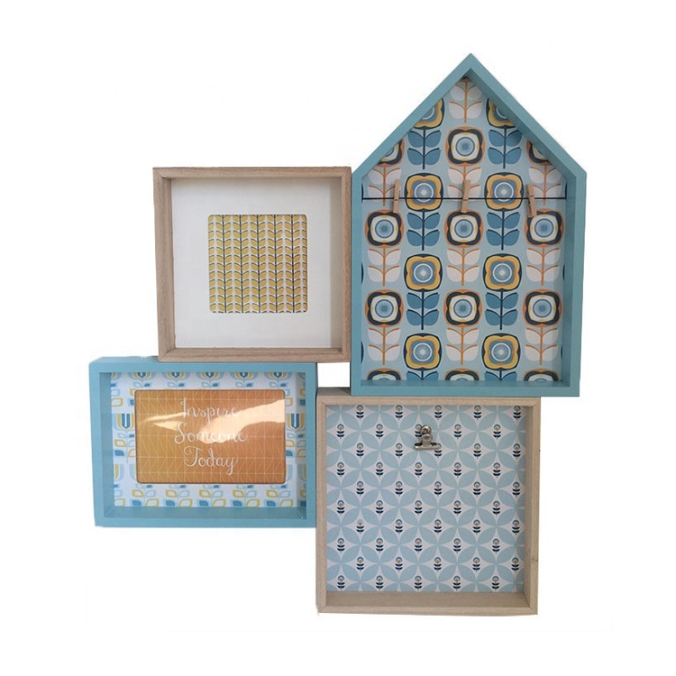 Multifunctional Beautiful Wooden Wall Decor With Photo Frame And Clip