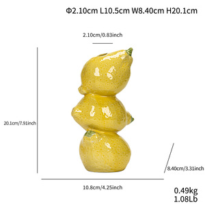 Jarrón de Porcelana con Forma de Fruta Amarilla Hecho a Mano en Sicilia, Italia, Jarrón de Cerámica con Limones Grandes, Venta al Por Mayor Personalizada - Product Image 6