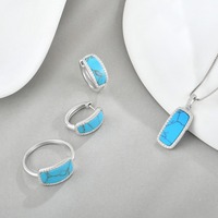 Ensemble de bijoux en argent sterling 925 faits à la main en gros avec agate de mousse en pierre naturelle