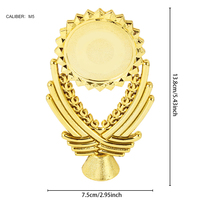 Prix de gros de pièces de trophée d'artisanat en plastique fleur arc étoile rose accessoires de trophée de compétition sportive de blé en stock