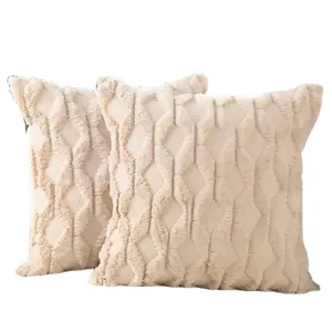 Travesseiro de pelúcia, capas para almofadas com estilo de luxo de lã veludo com bordado