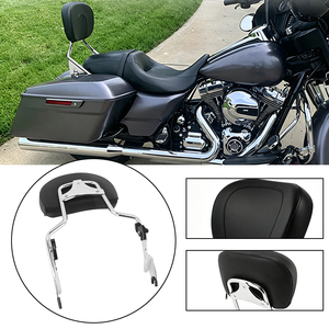 Respaldo de pasajero desmontable rápido para motocicleta con portaequipajes para Harley Touring 2009+ con soporte cromado negro - Product Image 2