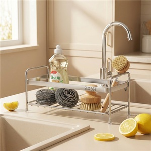 Estante de Almacenamiento para Baño, de Aleación de Zinc, Diseño Moderno para Hotel, de Una o Dos Capas, con Drenaje - Product Image 3