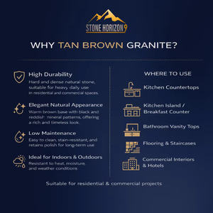 Dalles de granit brun clair 2 cm polies |   Granit brun indien pour comptoirs et sols |   Qualité d'exportation - Product Image 6