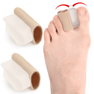 Séparateur d'orteils en silicone pour <span class=keywords><strong>hallux</strong></span> <span class=keywords><strong>valgus</strong></span> et petit orteil, manchon protecteur anti-adhérent pour la séparation des orteils superposés et courbés - Product Image 1